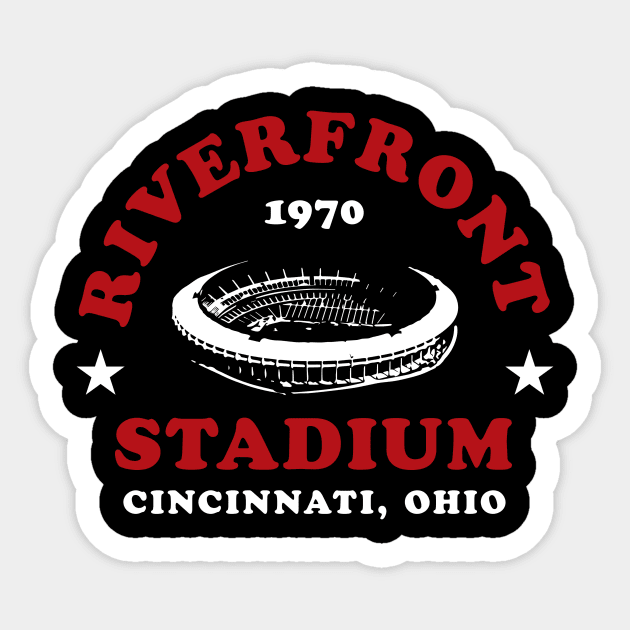 Riverfront Stadium 1970 Cincinnati Reds Ohio Sticker by fatdesigner